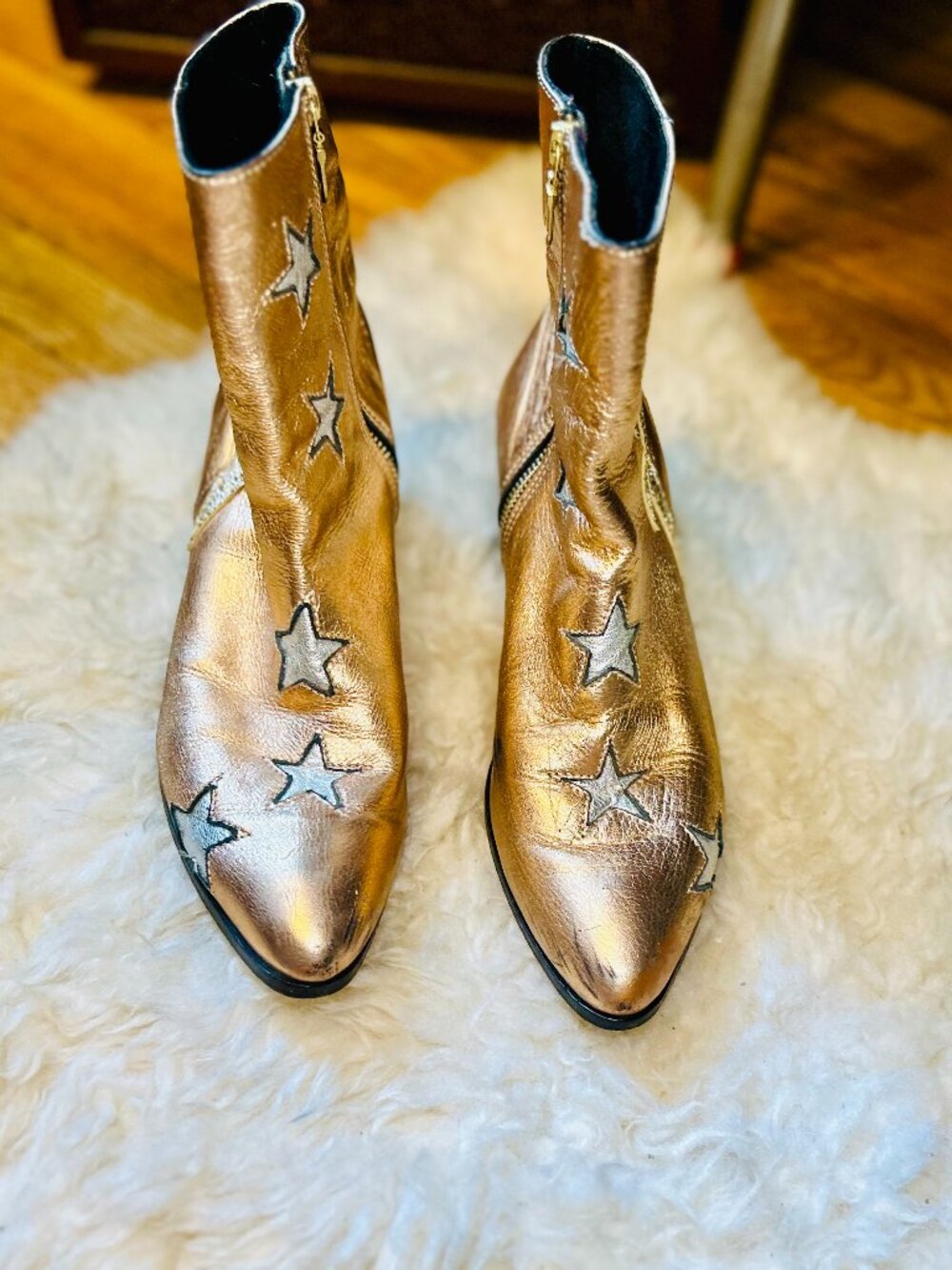 Modern Vice Holiday Bolt Boots Rose Gold Metallic EU 38.5